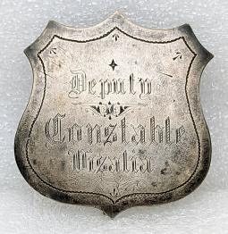 Old West ca 1880 Visalia CA Deputy Constable Badge Jeweler Made from a Coin Silver Watch Case