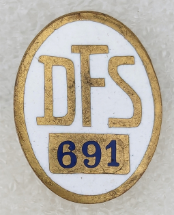 Early WWII ca 1941 DFS German Research Inst. For Gliding Gold & White Managing Staff Lapel Pin #691