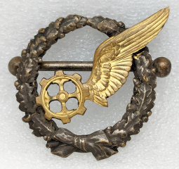 Ext Rare WWI ca 1917 French Army Aviation Airship Balloon Observer Badge #399