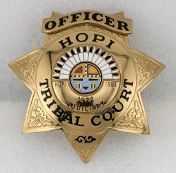 Beautiful ca 1990 Hopi Tribal Court Officer Badge by BNB