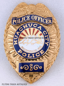 Nice Late 1980s Huachuca City AZ Police Officer Badge by BNB