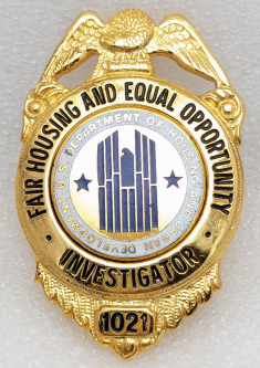 1980s-1990s HUD US Dept of Housing & Urban Development Fair Housing & Equal Opp Inv Badge #102