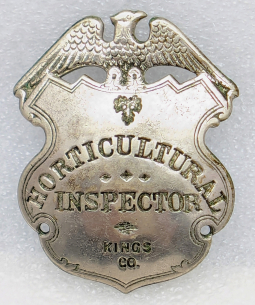 Rare 1920s Kings Co CA Horticultural Inspector Badge