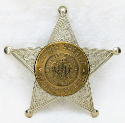 Great ca 1940 Laramie Co WY Deputy Sheriff 5 pt Star by Sachs-Lawlor