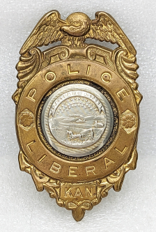 Great Old West ca 1900's - 1910's Liberal Kansas Police Badge West Kansas Cowtown