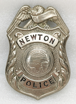 Beautiful LARGE 1910s-1920s Newton KS Police Badge Not Marked but by CD Reese
