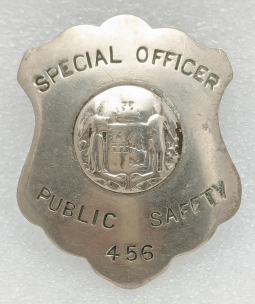 WWI era Camden NJ Public Safety Special Officer Badge #456