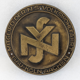 Early ca 1932 Nationalsozialistische Volkswohlfahrt NS People Welfare Brass Donation Door Plaque