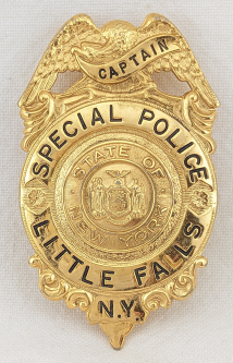 1950s-60s Little Falls NY Captain of Special Police Badge