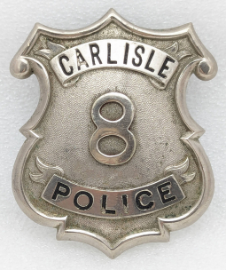 1890s Carlisle PA Police Badge #8 by S.A. French