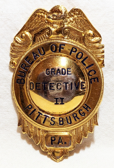Rare 1950s Pittsburgh PA Police Grade II Detective Badge