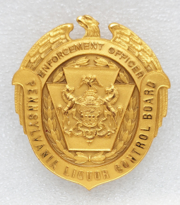 Beautiful 1970s-80s PA Liquor Control Board Enforcement Officer Badge #166