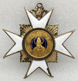 1960s Papal Order of Saint Sylvester Knight Grand Cross First Class in Gilt & Enamel Silver