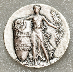 Nat Inst of Social Services Silver Medal Awarded to Samuel F. Pryor Jr Service with the US Treasury