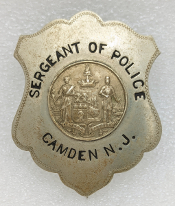 Rare ca 1900s-1910s Camden NJ Sergeant of Police Badge