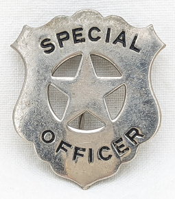 Ca 1900s Old West Special Officer Circle Cut Out Star Shield Badge Smaller Size