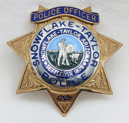 Early 1990s Snowflake-Taylor AZ Police Officer Probationary Badge by BNB