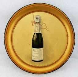 Great Ca. 1910 Pre-Prohibition White Top Champagne Advertising Tip Tray from Hammondsport, NY