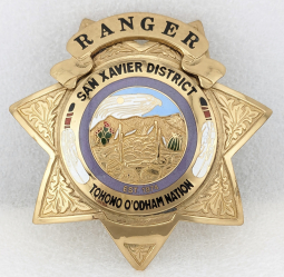 Beautiful ca 1990 Tohono O'odham Nation San Xavier District Tucson AZ Ranger Badge by TCI