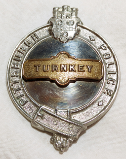 Beautiful 1930s-40s Pittsburgh PA Police TURNKEY Rank Badge