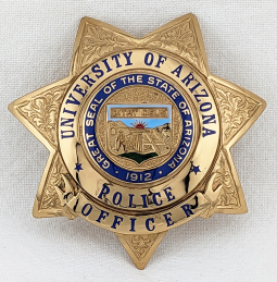 Early 1990s University of Arizona Police Officer Badge by BNB