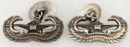 Wonderful & Unique WWII Era US Army Glider Troops Sterling Cuff Links made From Qualification Badges