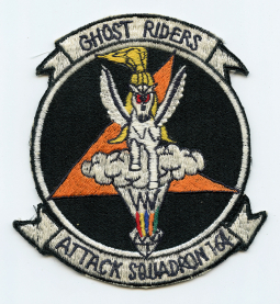 Ca 1969 USN VA-164 Attack Squadron 164 Ghost Riders Japanese Made Jacket Patch