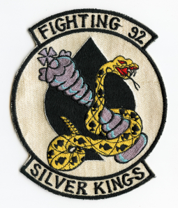 Beautiful Large Mid-Late 1960s USN VF-92 Fighting 92 Silver Kings Japanese Made Jacket Patch