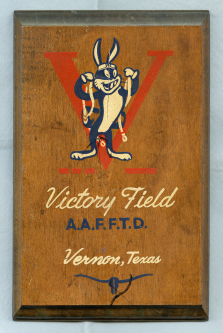 WWII USAAF Flying Training Det Victory Field Vernon TX Hand Painted Wood Plaque with Bugs Bunny