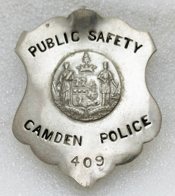 WWI era Camden NJ Police Public Safety Badge #409