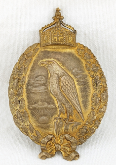 Iconic WWI M1915 Imperial Prussian Navy Aerial Observer Badge in Gilt Bronze by Schaper