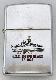 1990 Factory Engraved USN Zippo for the USS Joseph Hewes FF-1078 Factory Date Cado June 1990
