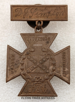 1890s UDC Southern Cross of Honor Named to Dr. D.J. Joseph Simpson 3rd Regiment SC Volunteers