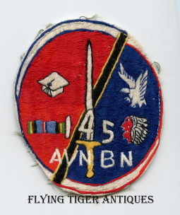 Ca 1965 US Army 145th Combat Aviation BN Pocket Patch Nam Hand Emb Duty Worn & Well Stitched