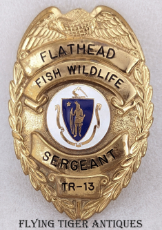70s-80s Flathead Nation Reservation Fish & Wildlife Enforcement Agency Sergeant TR-13 by Blackinton