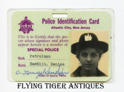Ca 1974-78 Atlantic City NJ Special Police Credentials of Patrol Woman Denise Hamblin