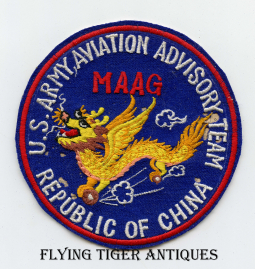 Rare 1960s US Army Aviation Advisory Team MAAG Formoso Taiwan Jacket Patch Moth Nips