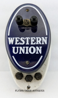 Beautiful Old 1910s Western Union Telegraph Call Box 4-B on Original Porcelain Base