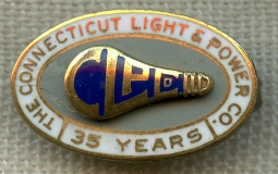 Beautiful Ca 1952 Connecticut Power & Light Co 35 Years of Service Pin by Whitehead & Hoag