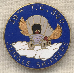 Rare WWII 39th Troop Carrier Squadron "Jungle Skippers" DI