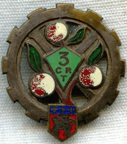 1930s French Badge for 3rd Regional Train Company by Drago/3 Cie Rgionale du Train (CRT)