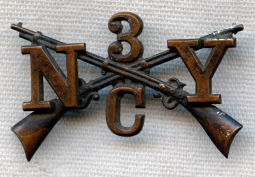 3rd New York Infantry Regiment Co. C Collar Insignia