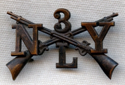 3rd New York Infantry Regiment Co. L Collar Insignia