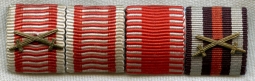 3rd Reich Period 4-Place Ribbon Bar for WWI Combat Service