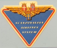 Circa Late 1940s Scandinavian Airlines System (SAS) Label