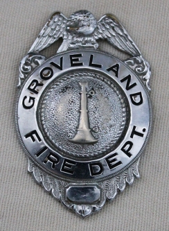 1940's Groveland, Massachusetts Fire Department Lieutenant Badge