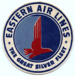 Large 1940's Eastern Air Lines Uniform Patch in Flocked Felt