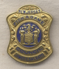 Named Vintage 1940s New Jersey Fish & Game Council Badge