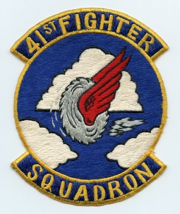 Large & Nice, Early 1950's - Korean War Era USAF 41st Fighter Squadron Jacket Patch. Japanese-Made