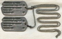 Nice 1942/43 T-Dated Next of Kin (NOK) Dog Tags from Keene, New Hampshire